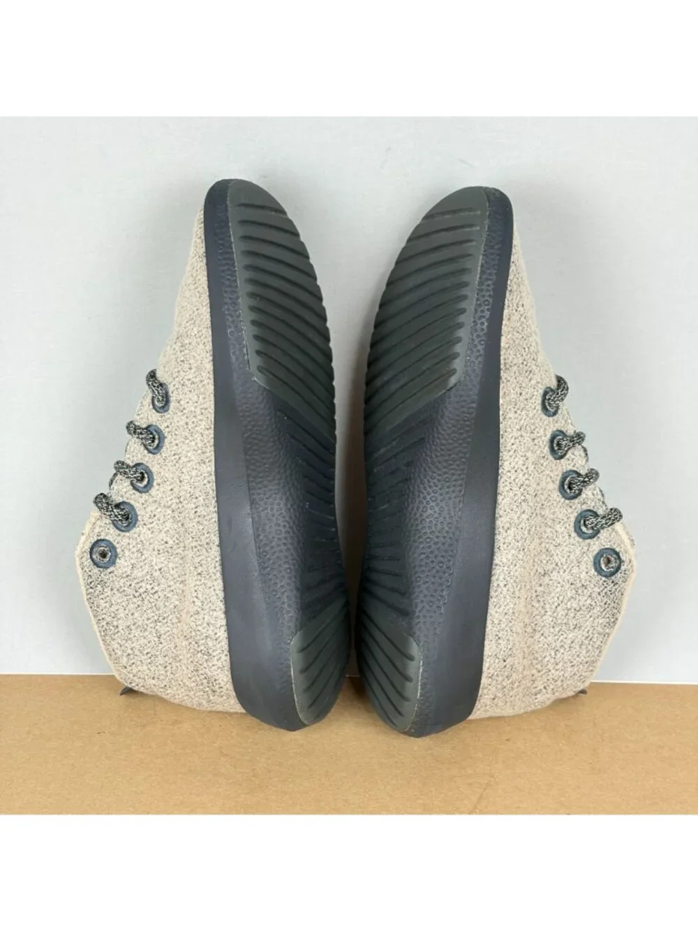 Allbirds Wool Runner Up Mizzle Casual Shoes Womens 7 Beige Black Merino Wool